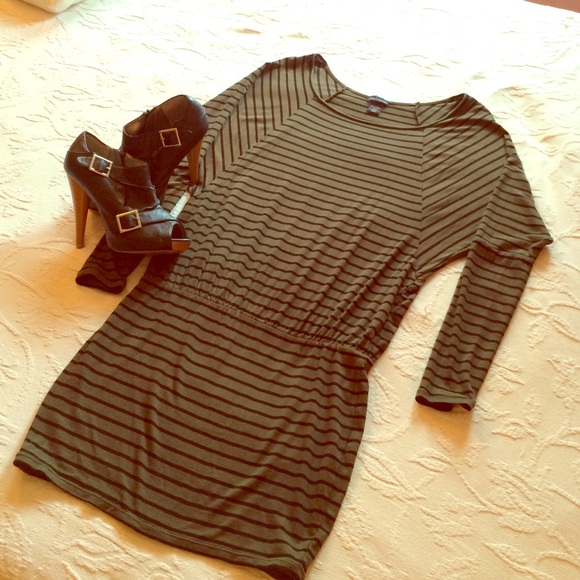 Banded bottom dress with dolman sleeves