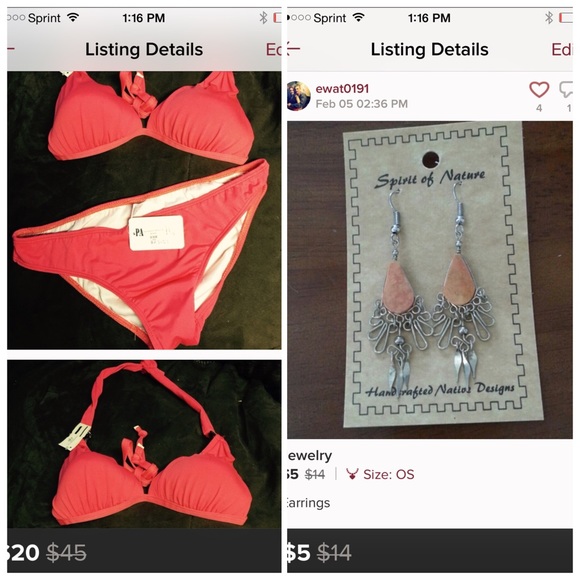 Bathing suite and earrings