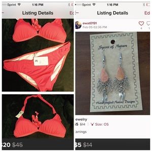 Bathing suite and earrings