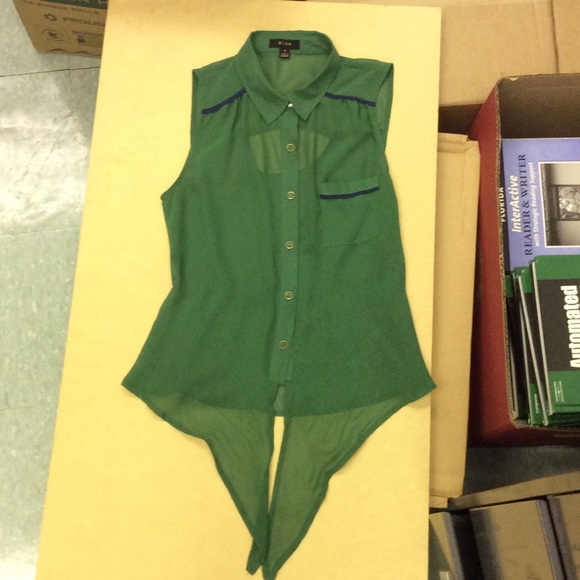 Lime Green "Mine" Blouse with Front Bow