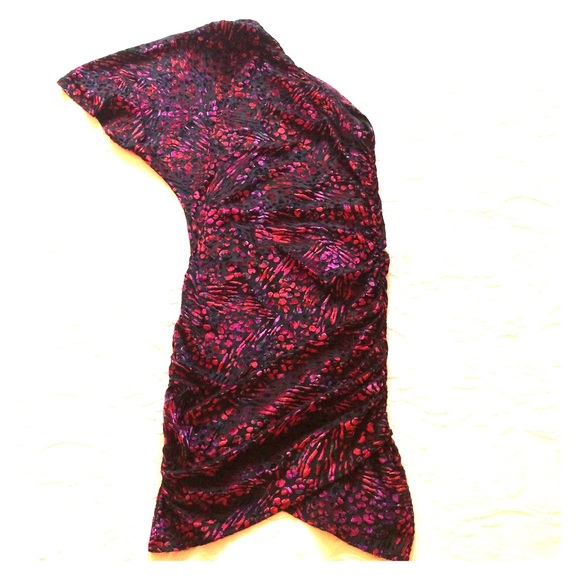Asymmetrical multicolored patterned dress
