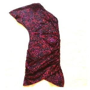 Asymmetrical multicolored patterned dress