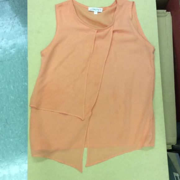 Orange No Sleeve Blouse