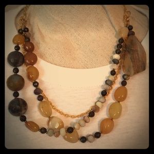 BEAUTIFUL multi stranded gemstone necklace CLASSY!