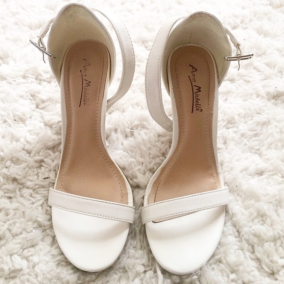 White Ankle Strap Heels
