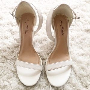 White Ankle Strap Heels