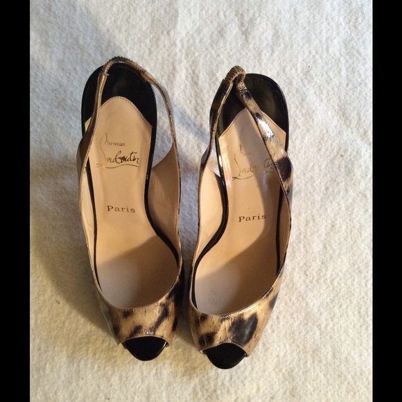 Authentic Christal Louboutin Leopard Heel- 39.5