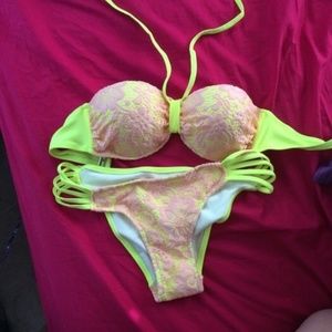 Yellow and pink bikini