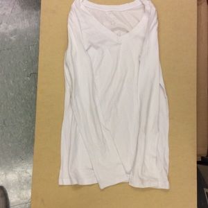 Soft White V -Neck Long Sleeve Shirt