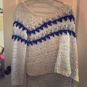 a free people sweater with blue stripes!