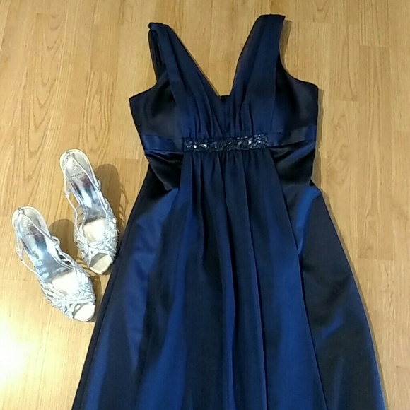Midnight Blue floor length formal / Prom dress