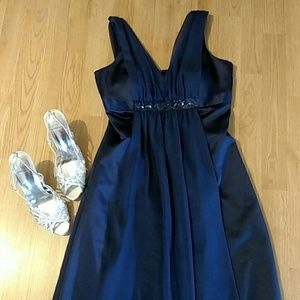 Midnight Blue floor length formal / Prom dress