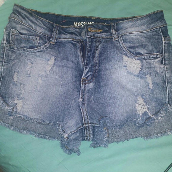 High waisted denim target shorts