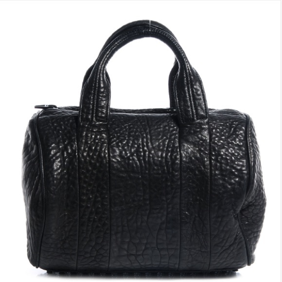 Alexander Wang Pebbled Lambskin Rocco in Black