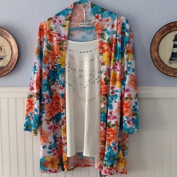 MULTI COLOR FAUX TWINSET TOP