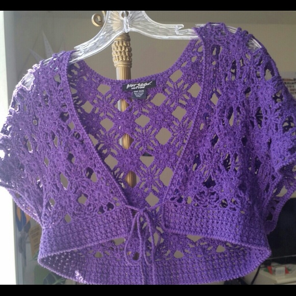 Betsey Johnson, Crochet Bolero Cardigan.