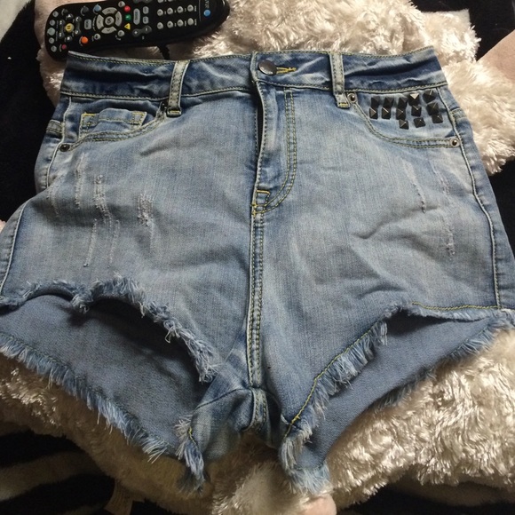High waisted jean shorts