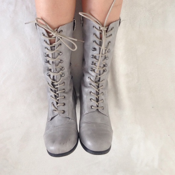 cute grey boots