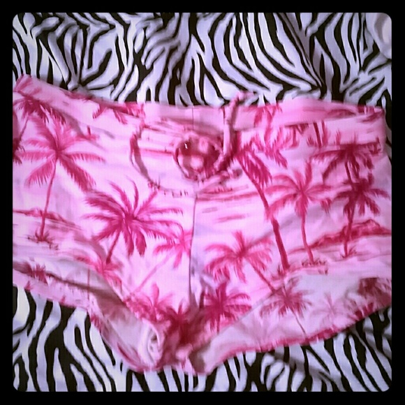 Pink palm tree swim bottoms