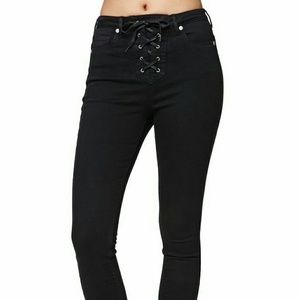 Gypsy Warrior Lace-Up High Waisted Skinny Jeans