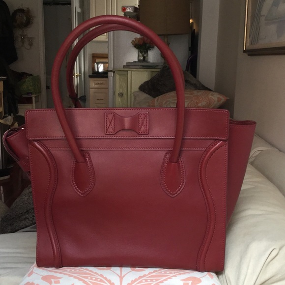 Celine shoulder mini luggage bag in Rust - Picture 2 of 4