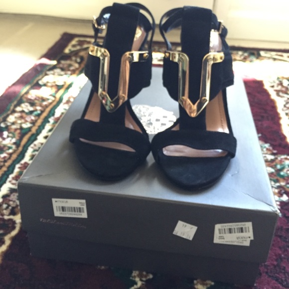 Vince Camuto black sandals ..with gold