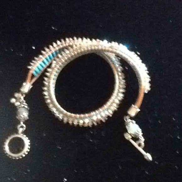 Leather crystal bracelet