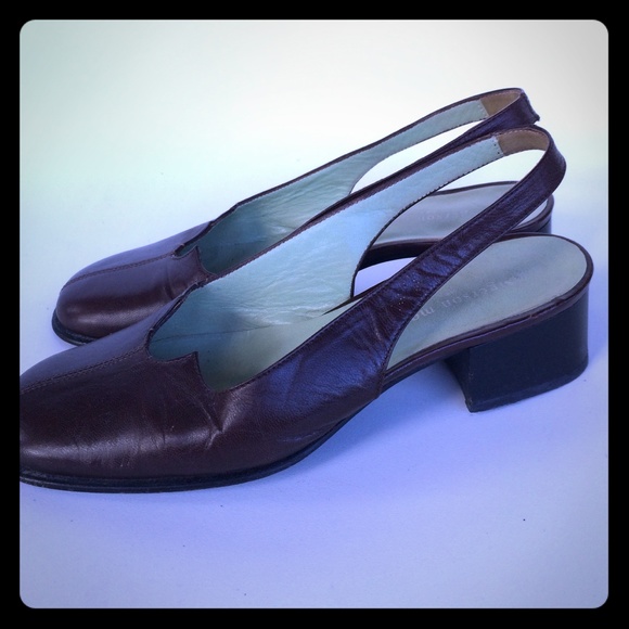 Sigerson Morrison brown leather sling backs