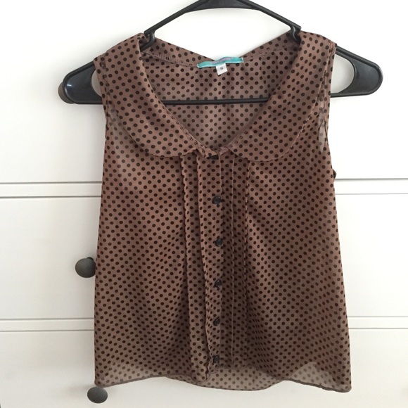 Polka Dot Peter Pan Collar Tank Top