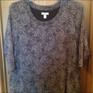 💕Cute Croft&Barrow paisley top NWOT size 1 X💕