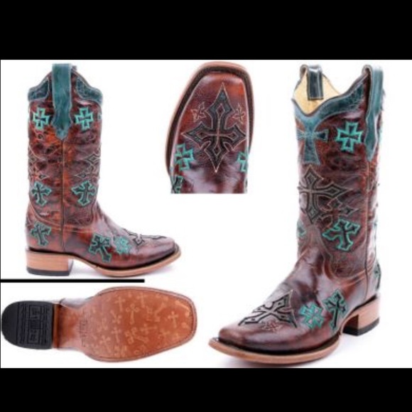 ISO: corral whiskey brown turquoise cross