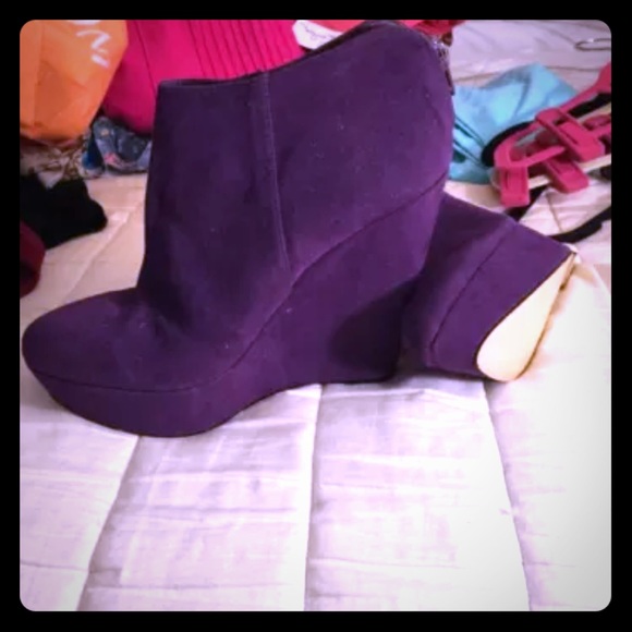 Destiny Purple Suede Booties 8.5