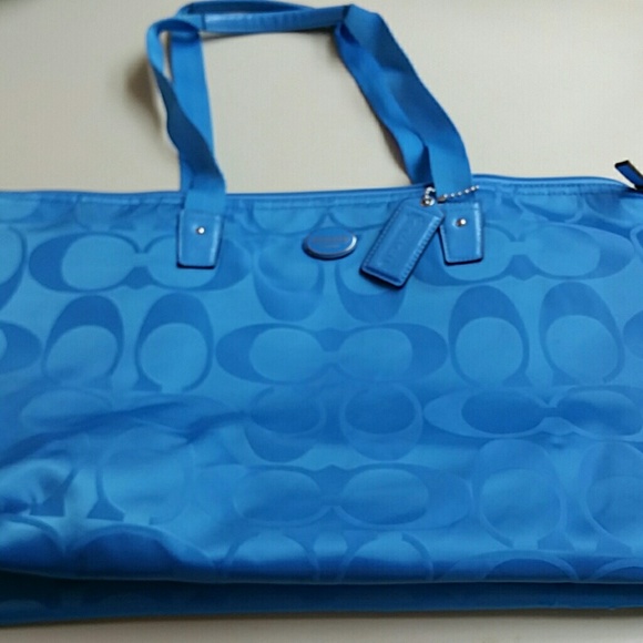 Coach Blue Getaway Signature 2 piece Nylon