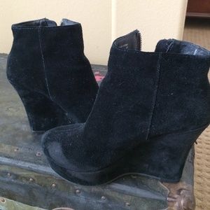 Black suede booties