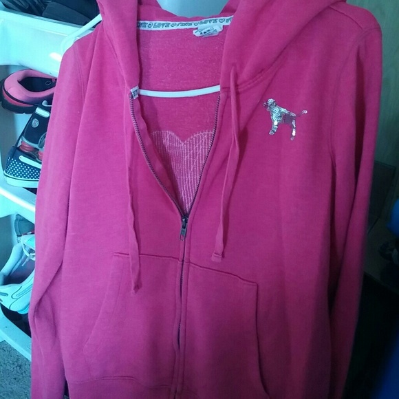Pink bling zip up