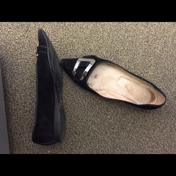 Women's Tods black suede flats shoes size 38 - Picture 4 of 4
