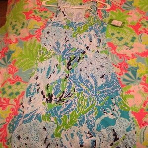 Blue Coral Lilly Pulitzer Racerback Dress