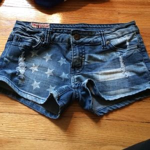 American flag demin shorts