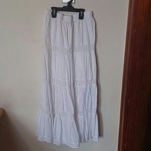 Long white skirt