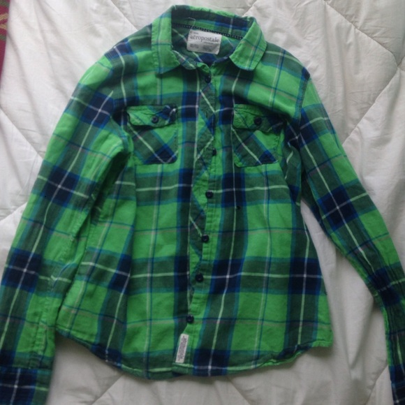 Green and blue flannel.