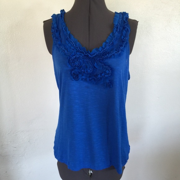 MICHAEL Michael Kors Tops - MICHAEL MICHAEL KORS Blue Ruffled Tank Top, Sz XL