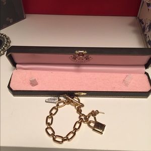 Juicy Couture gold charm bracelet w/ box too!
