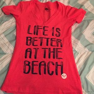 Roxy life is better at the beach t shirt