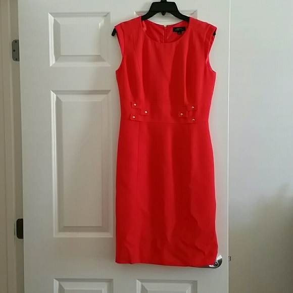 Orange/Coral Colored Tahari Shift Dress - Picture 1 of 3