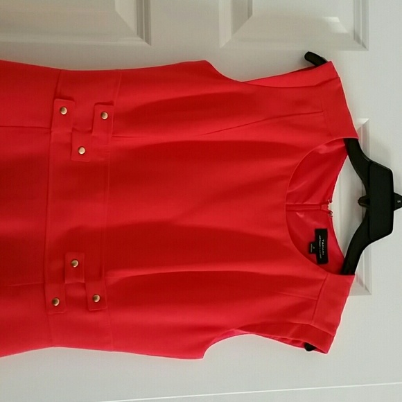 Orange/Coral Colored Tahari Shift Dress - Picture 2 of 3