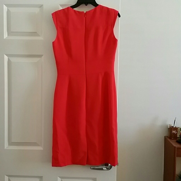 Orange/Coral Colored Tahari Shift Dress - Picture 3 of 3