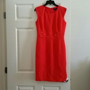 Orange/Coral Colored Tahari Shift Dress