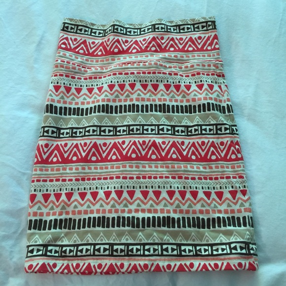 Tribal print pencil skirt