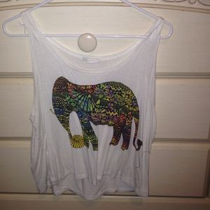 XXI tribal elephant crop top