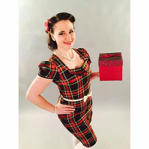 Voodoo vixen brown plaid holiday dress